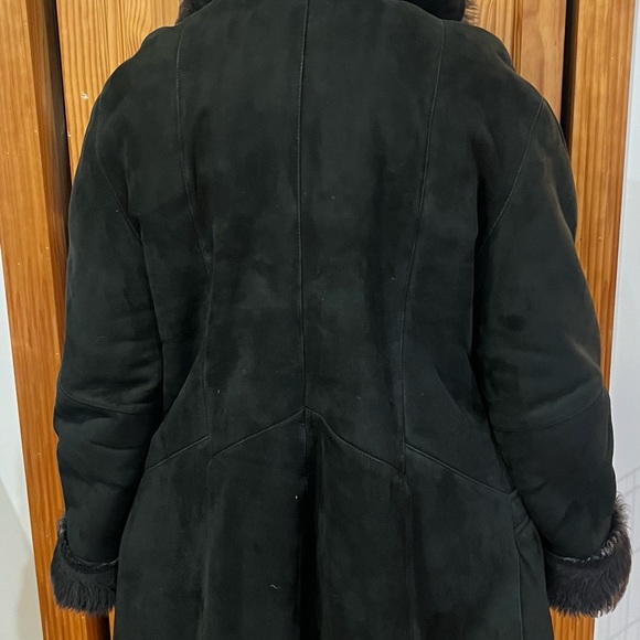 Genuine Shearling jacket coat size Large for women w/hood warm made in Italy - Picture 13 of 16